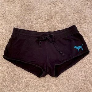 💙💚💛 Victoria Secret PINK Black Varsity Shorts with PINK Logo in Ombré Gems